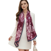 180x90 Seidenschal 180x90 Lila Rosen Asian Style N298b